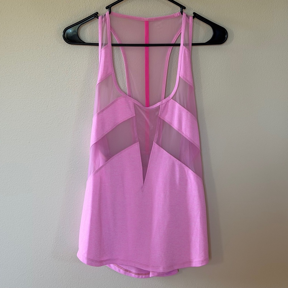 Lululemon Pink Mesh Tank Top Racerback 6